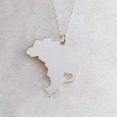 Brazil Map Necklace