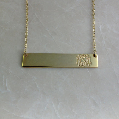 Monogram Bar Necklace