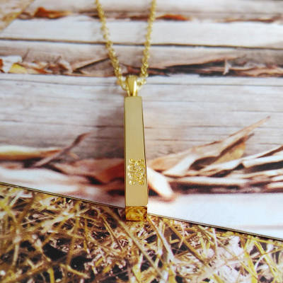 Long Monogram Bar Necklace