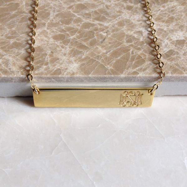 Monogram Bar Necklace