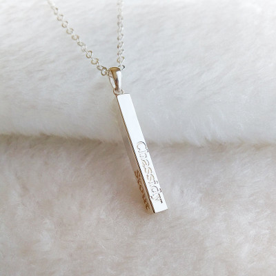 Vertical Name Bar Necklace